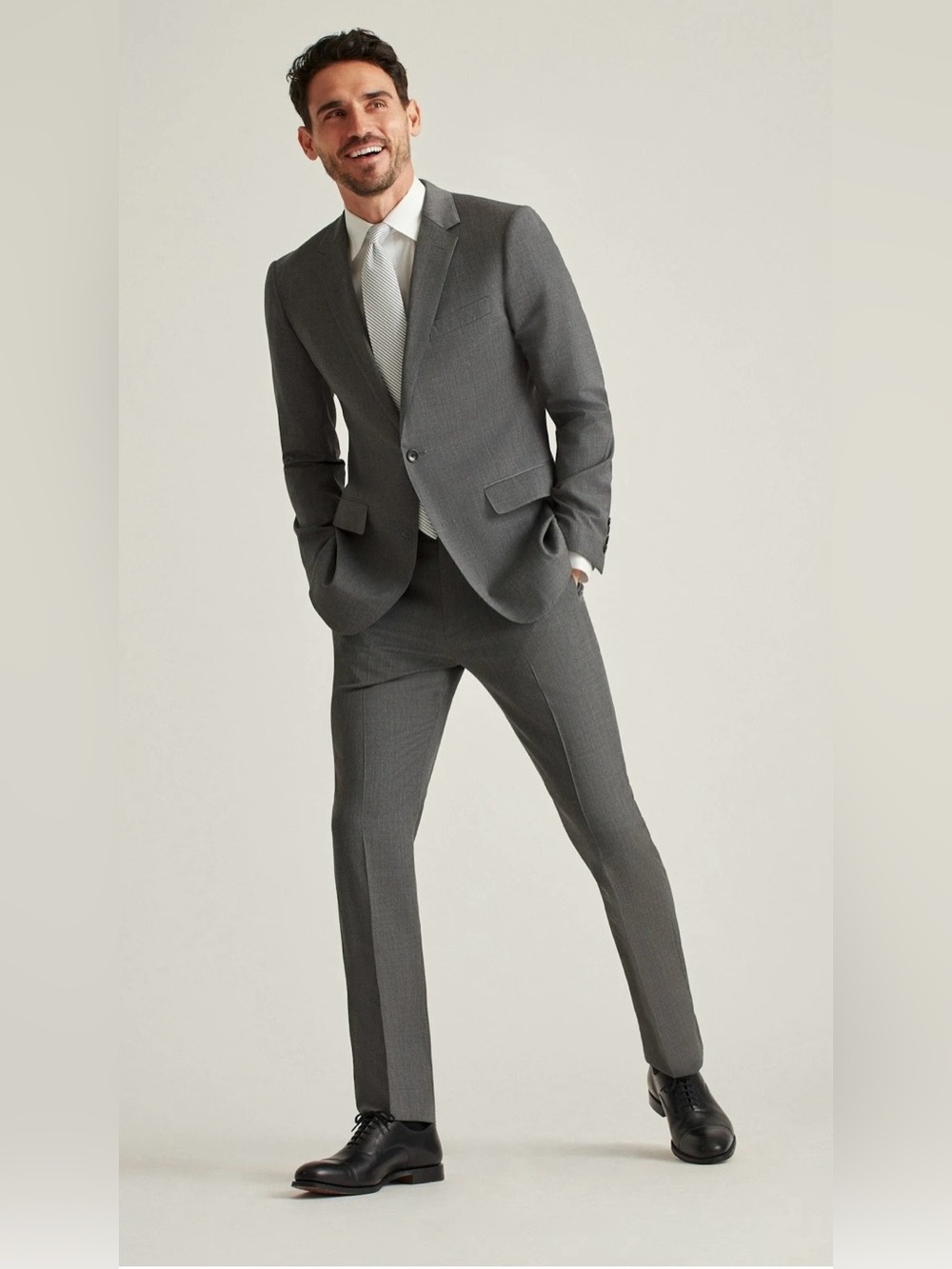 Bonobos Gray Wool Stretch Suit 97% Wool 3% Lycra Men’s